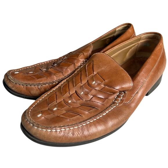 Johnston & Murphy Men’s Cresswell Woven Sheep-leather Brown Loafer Size 11 - Picture 1 of 6